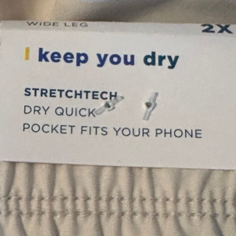 NWT Old Navy Wide Leg StretchTech Womens 2X Beige Pants Dry Quick Pockets Beachy - Picture 7 of 11